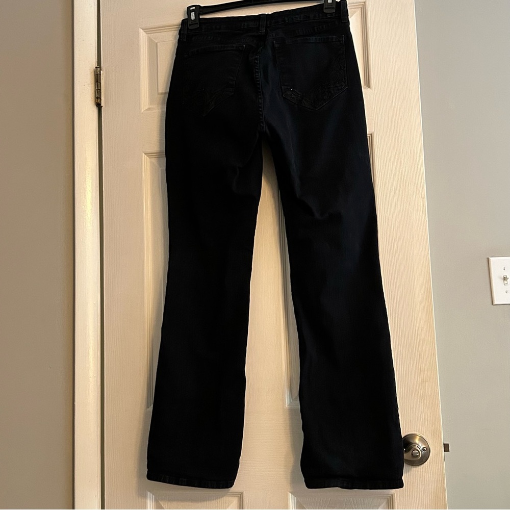 NYDJ Women's Black Jeans Bootcut with rhinestone on pockets size 12 - Picture 2 of 7